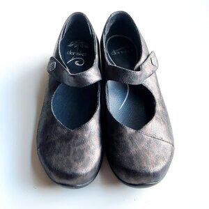 Dansko Opal Leopard Print Leather Low Heel Mary Jane Clogs Shoes Size 9.5